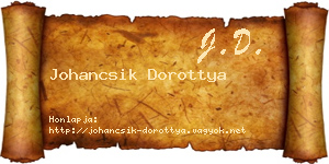 Johancsik Dorottya névjegykártya